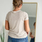 Taupe & Cream Striped Simple Tee Shirt Mod Ref