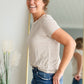 Taupe & Cream Striped Simple Tee Shirt Mod Ref