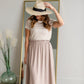 Taupe & Cream Striped Simple Tee Shirt Mod Ref