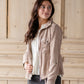 Taupe Cropped Utility Jacket Shirt Be Cool