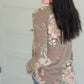 Taupe Floral Long Sleeve Hacci Knit Top Tops BOM BOM