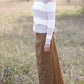 Taupe + Ivory Stripe Waffle Knit Sweater - FINAL SALE Tops Staccato