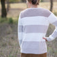 Taupe + Ivory Stripe Waffle Knit Sweater - FINAL SALE Tops Staccato
