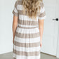 Taupe & Ivory Striped Midi Dress Dresses