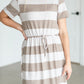 Taupe & Ivory Striped Midi Dress Dresses