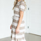 Taupe & Ivory Striped Midi Dress Dresses