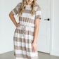 Taupe & Ivory Striped Midi Dress Dresses