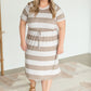 Taupe & Ivory Striped Midi Dress Dresses