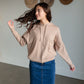 Taupe Long Sleeve Hooded Sweatshirt Tops Staccato
