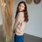 Taupe Long Sleeve Hooded Sweatshirt Tops Staccato