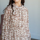 Taupe Ruffle Button Up Floral Chiffon Maxi Dress Dresses Hayden