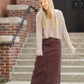 Taupe Solid Casual Knit Cardigan Tops Love Tree