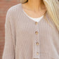 Taupe Solid Casual Knit Cardigan Tops Love Tree