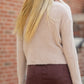 Taupe Solid Casual Knit Cardigan Tops Love Tree