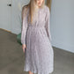 Taupe Womens Ditsy Print Pleated Skirt Midi Dress Dresses Hayden Los Angeles
