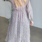 Taupe Womens Ditsy Print Pleated Skirt Midi Dress Dresses Hayden Los Angeles
