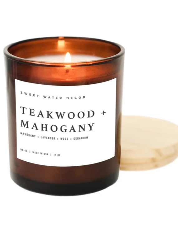 Teakwood and Mahogany Soy Candle Home & Lifestyle Sweet Water Decor