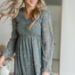 Teal Floral Smocked Tiered Maxi Dress Dresses Mikarose