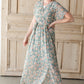 Teal + Gold Maxi Dress With Tie Dresses Polagram