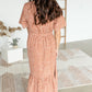 Terracotta Button Up Flutter Sleeve Dress Dresses