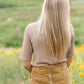 Textured Half Sleeve Mock Neck Top Tops Grade & Gather