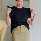 The Averie Eyelet Sleeve Tee Shirt Shirt