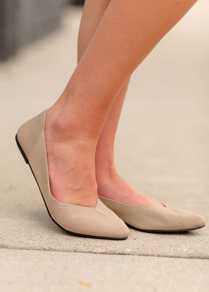 The Kerri Taupe Flat Shoes