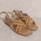 The Kylie Two Strap Square Toe Sandals Accessories Oasis Society Brown / 6