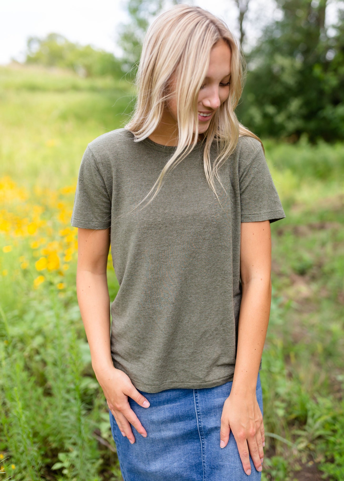 The Lolly Short Sleeve Tee Tops Olive / SThese Lolly tees are the perfect layering piece coming in 4 colors