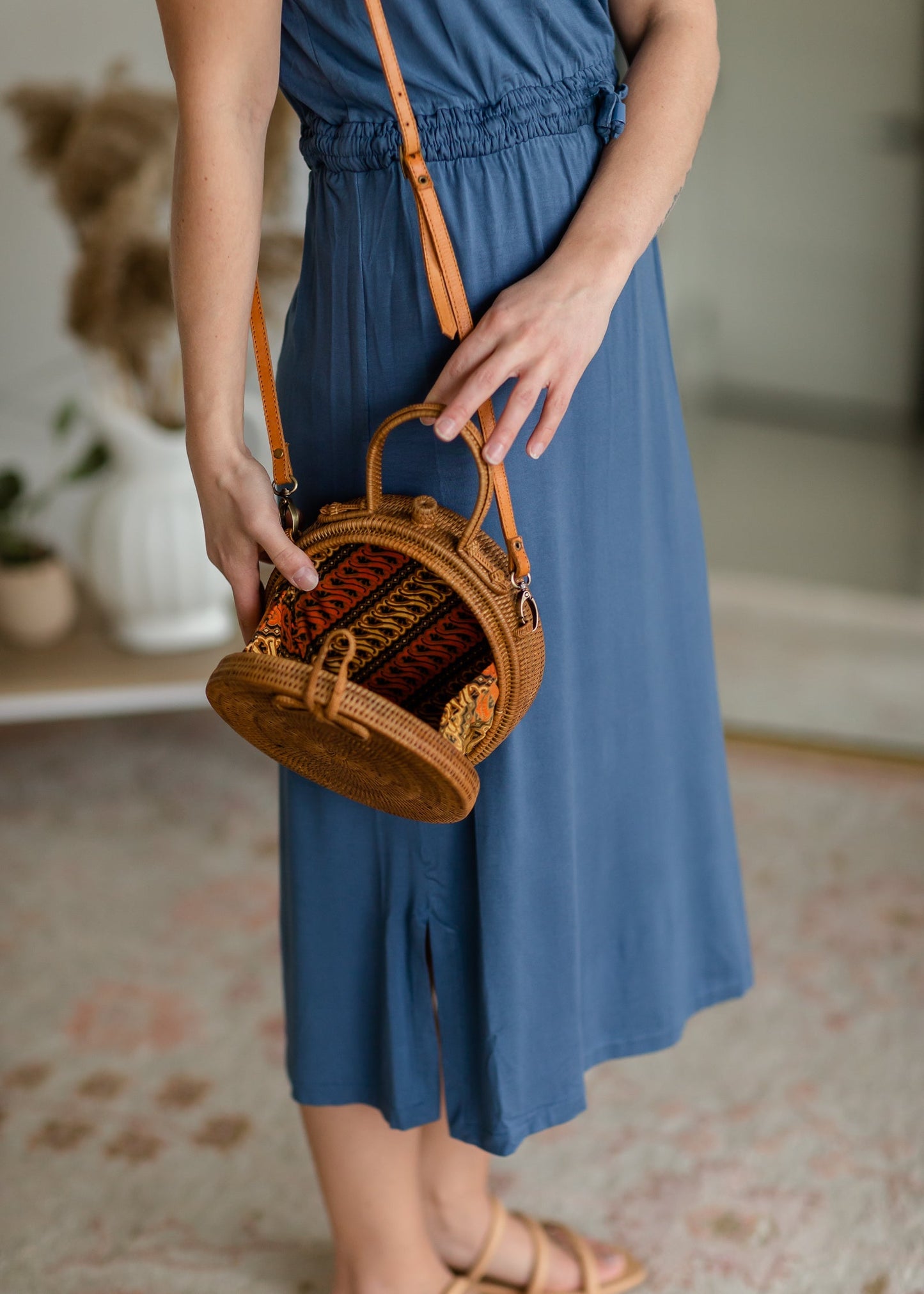 The Natural Rattan Classic Crossbody or Clutch Accessories Bright Smile