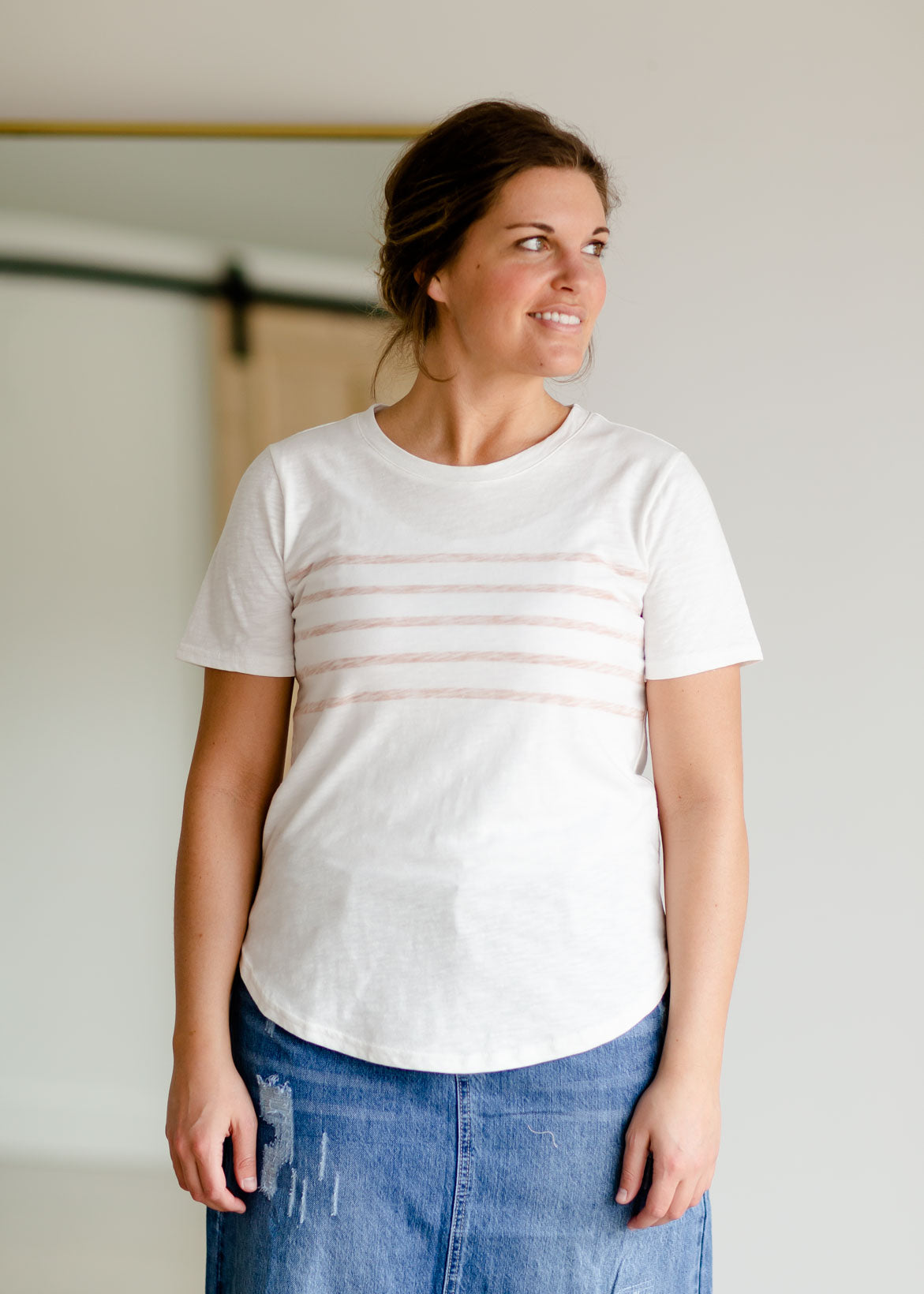 The Raelynn Short Sleeve Striped Top Shirt Thread & Supply