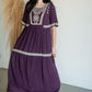 Tiered Embroidered Half Sleeve Maxi Dress Dresses Tea & Rose Plum / S