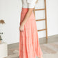 Tiered Lace Accent Maxi Skirt Skirts