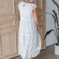 Tiered Maxi Dress with Lace Trim Detail Dresses Polagram