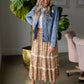 Tiered Midi Skirt with Smocked Waist Skirts Polagram