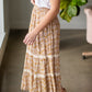 Tiered Midi Skirt with Smocked Waist Skirts Polagram