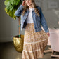 Tiered Midi Skirt with Smocked Waist Skirts Polagram