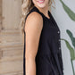 Tiered Racerback Button Down Babydoll Top Shirt Be Cool