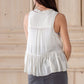 Tiered Racerback Button Down Babydoll Top Shirt Be Cool