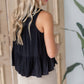 Tiered Racerback Button Down Babydoll Top Shirt Be Cool