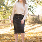 Tiffany Black Denim Midi Skirt Skirts