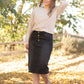 Tiffany Black Denim Midi Skirt Skirts