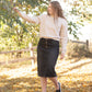 Tiffany Black Denim Midi Skirt Skirts