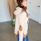 Toffee Striped Drawstring Hoodie Tops Doe & Rae