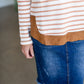 Toffee Striped Drawstring Hoodie Tops Doe & Rae