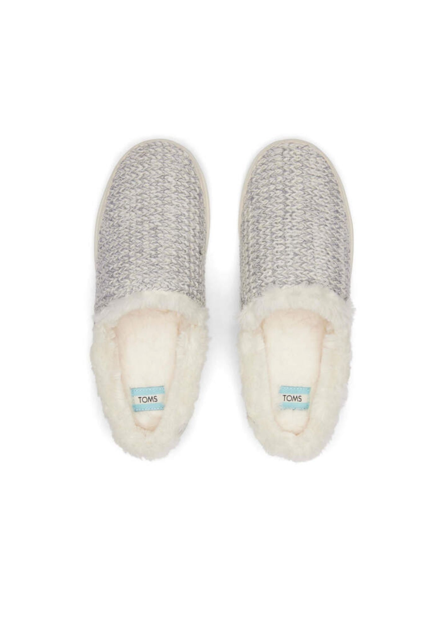 Toms® Gray Sweater Knit Slippers Shoes TOMS