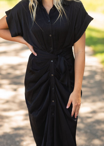 Tori Black Button Up Dress Dresses
