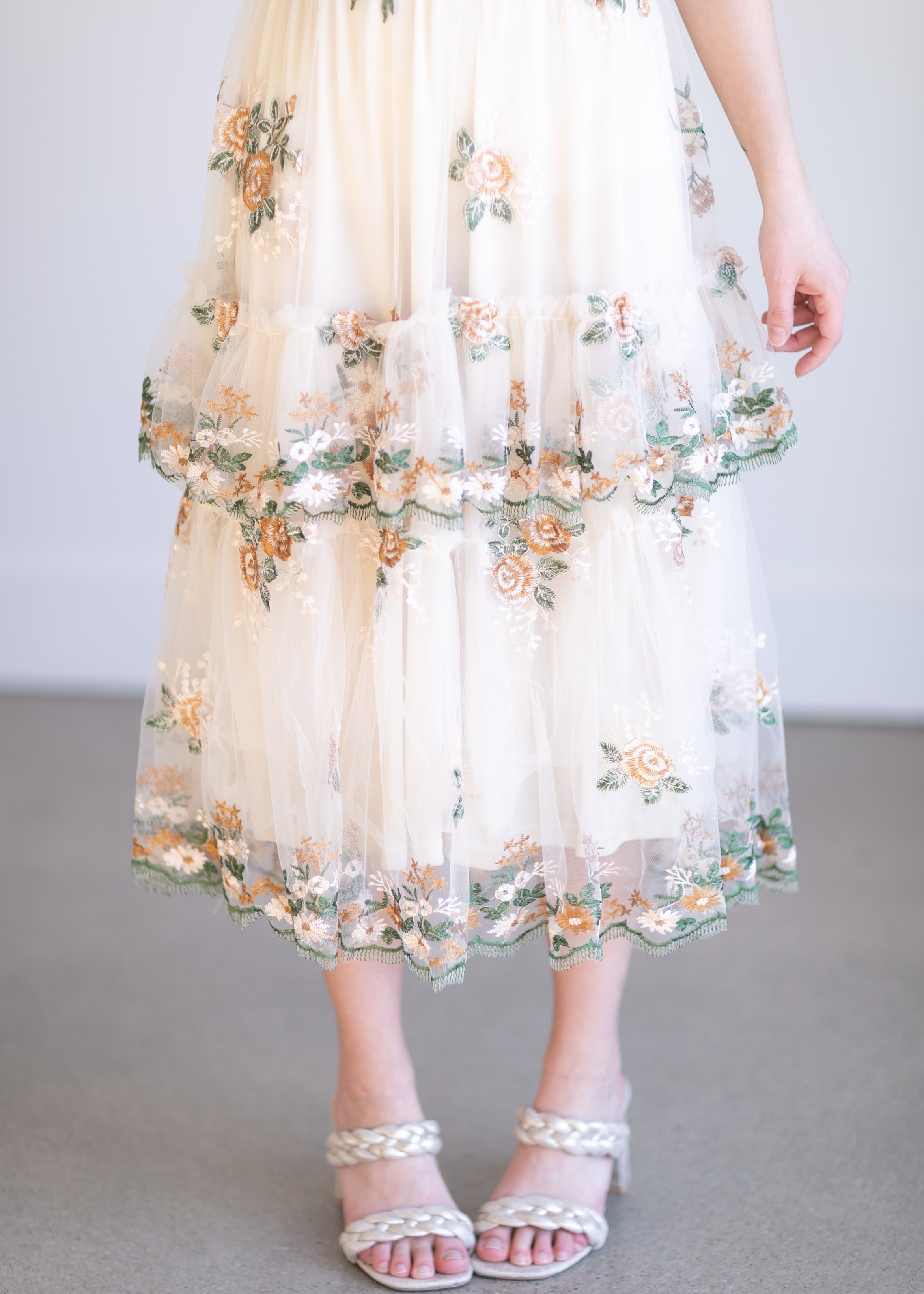 Cotton Candy Sheer 3D Flower Skirt in Taupe - Retro, Indie and Unique  Fashion