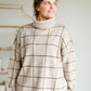 Turtle Neck Checkered Sweater Tops Paper Crane