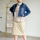 Turtle Neck Checkered Sweater Tops Paper Crane